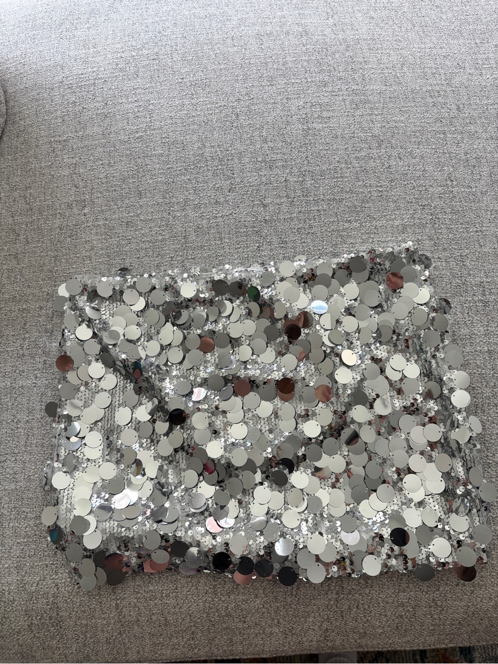 Edikted Silver Sequin Mini Skirt